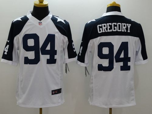 Nike Cowboys #94 Randy Gregory White Thanksgiving Throwback Men's Stitched NFL Limited Jersey